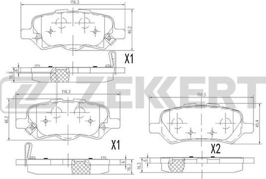 Zekkert BS-2096 - Тормозные колодки, дисковые, комплект avtokuzovplus.com.ua