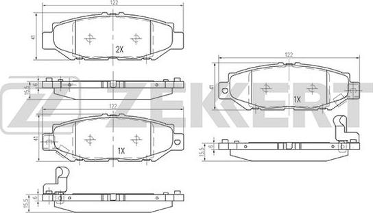 Zekkert BS-2097 - Гальмівні колодки, дискові гальма autocars.com.ua