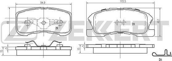 Zekkert BS-2103 - Гальмівні колодки, дискові гальма autocars.com.ua