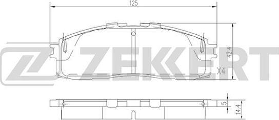 Zekkert BS-2104 - Гальмівні колодки, дискові гальма autocars.com.ua