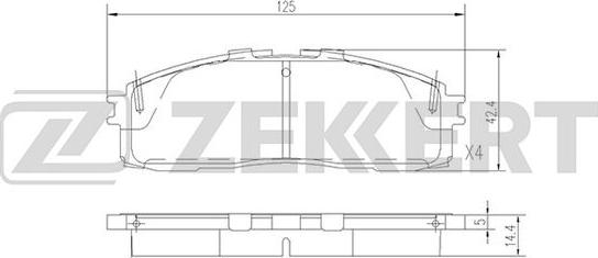 Zekkert BS-2104 - Тормозные колодки, дисковые, комплект avtokuzovplus.com.ua