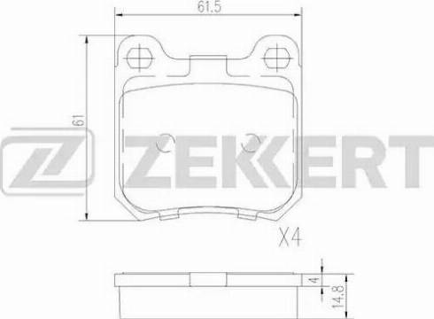 Zekkert BS-2111 - Гальмівні колодки, дискові гальма autocars.com.ua