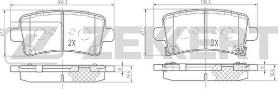 Zekkert BS-2112 - Колодки торм. диск. задн. Chevrolet Malibu V300 12-  Opel Insignia 08-  Saab 9-5 YS3G 10- autodnr.net