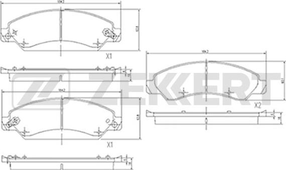 Zekkert BS-2131 - Гальмівні колодки, дискові гальма autocars.com.ua