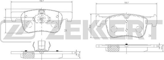 Zekkert BS-2143 - Тормозные колодки, дисковые, комплект avtokuzovplus.com.ua