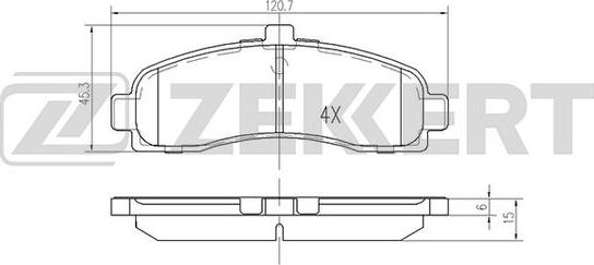 Zekkert BS-2154 - Тормозные колодки, дисковые, комплект avtokuzovplus.com.ua