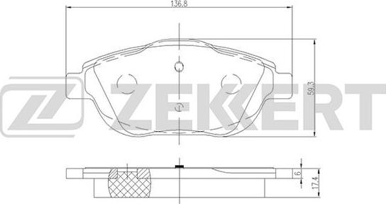 Zekkert BS-2157 - Гальмівні колодки, дискові гальма autocars.com.ua