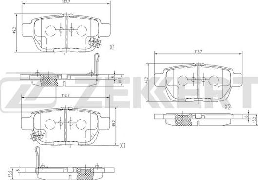 Zekkert BS-2159 - Гальмівні колодки, дискові гальма autocars.com.ua