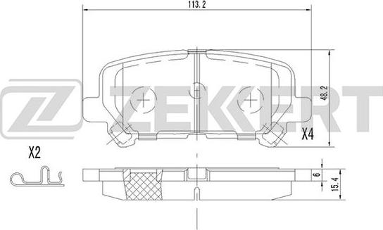 Zekkert BS-2160 - Гальмівні колодки, дискові гальма autocars.com.ua