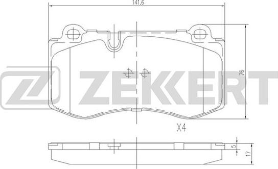 Zekkert BS-2164 - Тормозные колодки, дисковые, комплект avtokuzovplus.com.ua