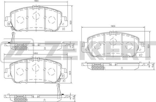 Zekkert BS-2170 - Тормозные колодки, дисковые, комплект avtokuzovplus.com.ua