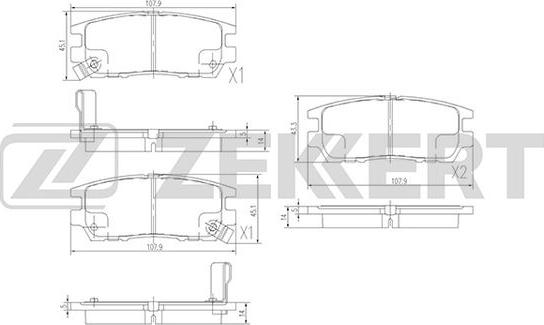Zekkert BS-2219 - Колодки торм. диск. задн. Mitsubishi L400 95-  Pajero Classic 01-  Pajero I-II 89-  Pajero Sport 98- autodnr.net