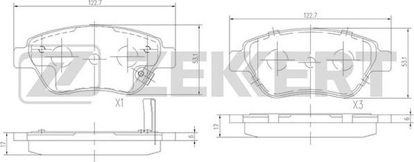 Zekkert BS-2343 - Тормозные колодки, дисковые, комплект autodnr.net