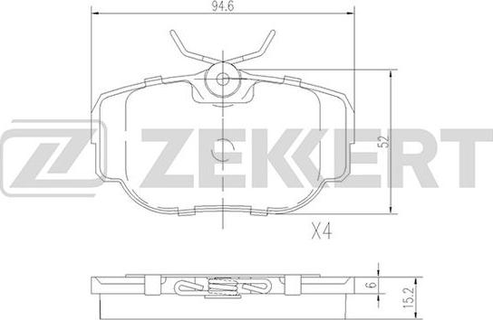 Zekkert BS-2380 - Гальмівні колодки, дискові гальма autocars.com.ua