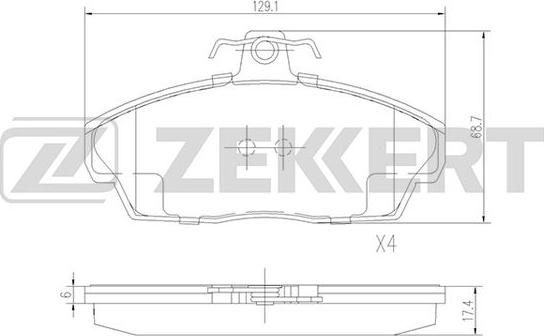 Zekkert BS-2386 - Гальмівні колодки, дискові гальма autocars.com.ua