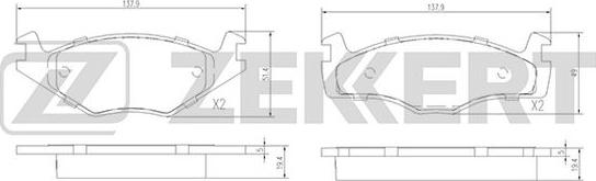 Zekkert BS-2418 - Тормозные колодки, дисковые, комплект avtokuzovplus.com.ua