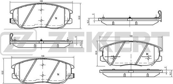 Zekkert BS-2422 - Тормозные колодки, дисковые, комплект autodnr.net