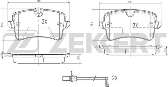 Zekkert BS-2426 - Тормозные колодки, дисковые, комплект avtokuzovplus.com.ua