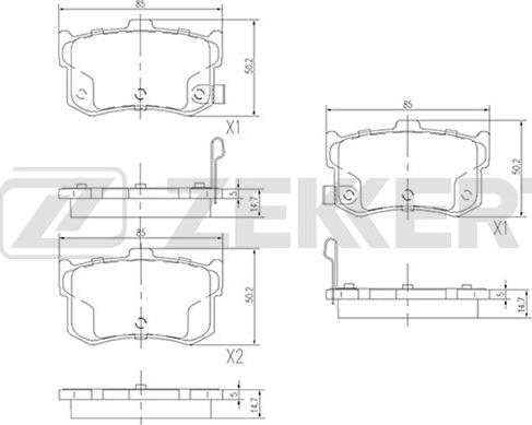 Zekkert BS-2441 - Тормозные колодки, дисковые, комплект autodnr.net