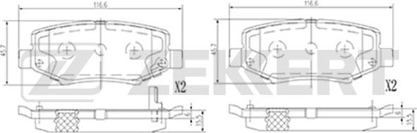 Zekkert BS-2447 - Тормозные колодки, дисковые, комплект avtokuzovplus.com.ua