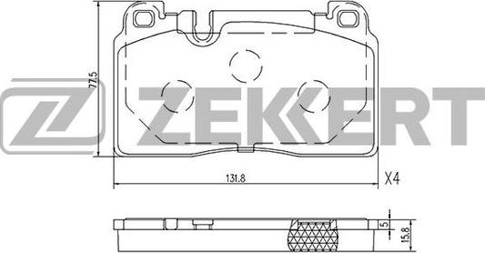 Zekkert BS-2456 - Колодки торм. диск. передн. Audi A6 12-  A7 13-  Q5 12-  Porsche Macan 14- autodnr.net