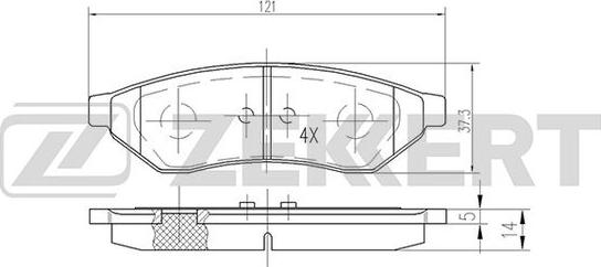 Zekkert BS-2461 - Гальмівні колодки, дискові гальма autocars.com.ua