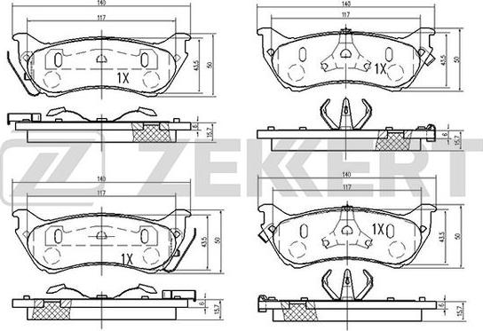 Zekkert BS-2468 - Гальмівні колодки, дискові гальма autocars.com.ua