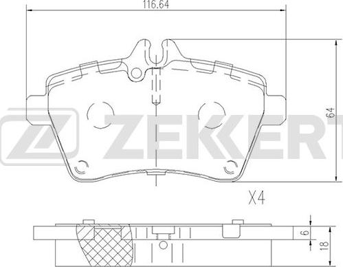 Zekkert BS-2469 - Гальмівні колодки, дискові гальма autocars.com.ua