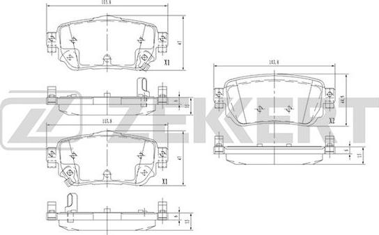 Zekkert BS-2524 - Тормозные колодки, дисковые, комплект avtokuzovplus.com.ua