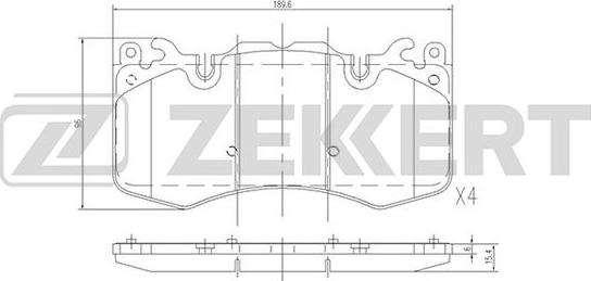 Zekkert BS-2530 - Тормозные колодки, дисковые, комплект autodnr.net