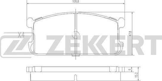 Zekkert BS-2533 - Гальмівні колодки, дискові гальма autocars.com.ua