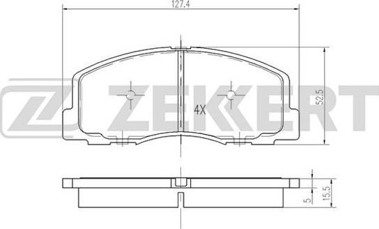 Zekkert BS-2534 - Гальмівні колодки, дискові гальма autocars.com.ua
