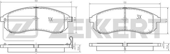 Zekkert BS-2536 - Тормозные колодки, дисковые, комплект autodnr.net