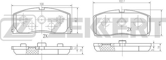 Zekkert BS-2539 - Тормозные колодки, дисковые, комплект autodnr.net