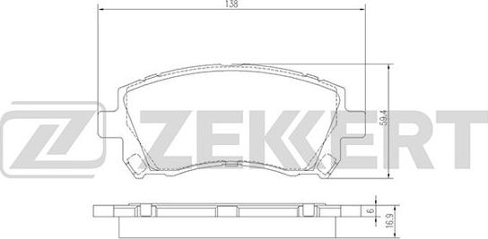 Zekkert BS-2580 - Гальмівні колодки, дискові гальма autocars.com.ua