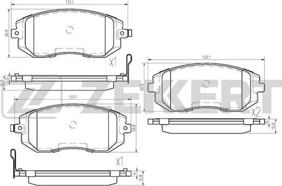 Zekkert BS-2585 - Колодки торм. диск. передн. Subaru Forester SG  SF 01-  Impreza GD  GG 00-  Outback BL  BP 03- autodnr.net