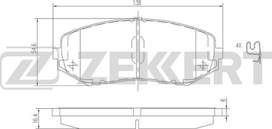 Zekkert BS-2620 - Гальмівні колодки, дискові гальма autocars.com.ua