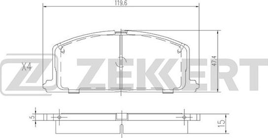 Zekkert BS-2624 - Колодки торм. диск. передн. Toyota Camry V10 V20 82-  Carina T150 T160 T170 83-  Corolla E80-E1 autodnr.net
