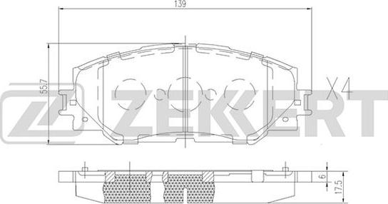 Zekkert BS-2683 - Колодки торм. диск. передн. Toyota Auris E150 06-  Corolla E150 E170 E180 06-  RAV 4 A40 12- autodnr.net