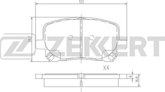 Zekkert BS-2704 - Гальмівні колодки, дискові гальма autocars.com.ua