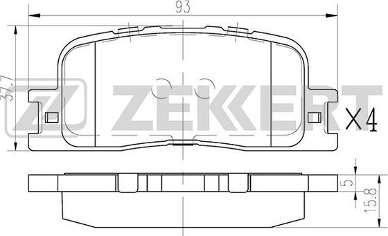 Zekkert BS-2705 - Колодки торм. диск. задн. Chery Fora 06-  Lexus ES VZV MCV 01-  Toyota Camry V30 01-  Kluger U2 autodnr.net