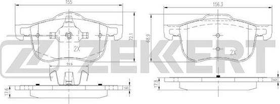 Zekkert BS-2760 - Тормозные колодки, дисковые, комплект autodnr.net