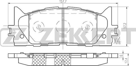 Zekkert BS-2804 - Колодки торм. диск. передн. Lexus ES 250 350 V40  V60 06-  Toyota Aurion V50 12-  Camry V40 V50 autodnr.net