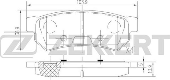 Zekkert BS-2813 - Гальмівні колодки, дискові гальма autocars.com.ua