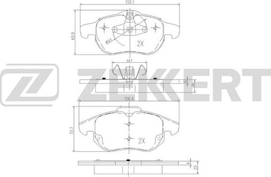 Zekkert BS-2829 - Колодки торм. диск. передн. Fiat Croma 194 05-  Opel Astra H III 05-  Signum 03-  Vectra C III 02- autodnr.net