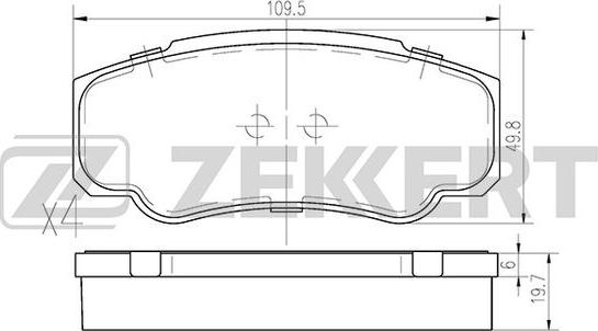 Zekkert BS-2843 - Колодки торм. диск. задн. Citroen Jumper 230 244 Z_ 94-  Fiat Ducato 230 244 Z_ 94-   Peugeot Bo autodnr.net