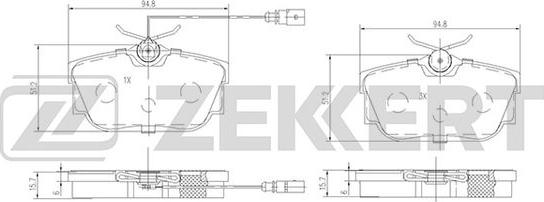 Zekkert BS-2845 - Тормозные колодки, дисковые, комплект avtokuzovplus.com.ua