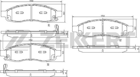 Zekkert BS-2854 - Тормозные колодки, дисковые, комплект autodnr.net