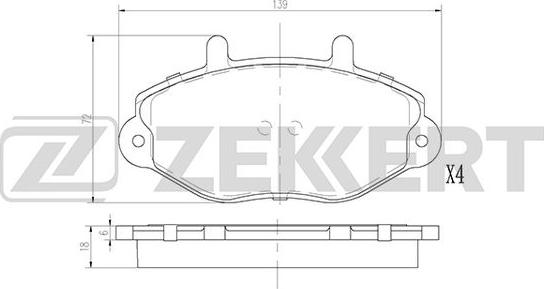 Zekkert BS-2864 - Гальмівні колодки, дискові гальма autocars.com.ua