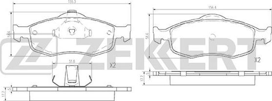 Zekkert BS-2870 - Тормозные колодки, дисковые, комплект avtokuzovplus.com.ua